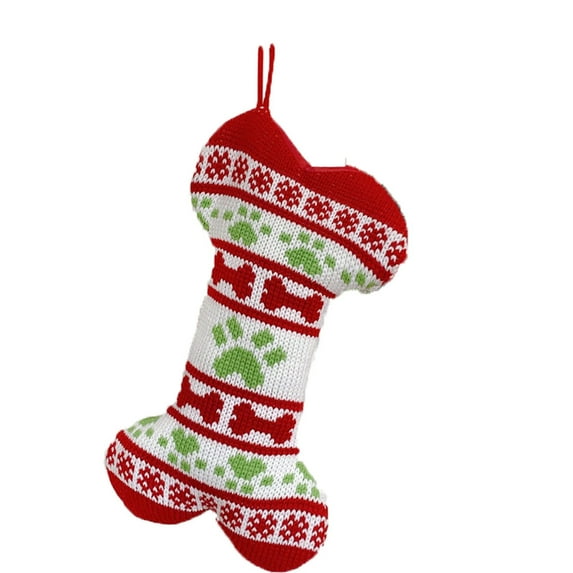 Zmeidao Dog Christmas Stocking Dog Stocking Cat Christmas Stocking Red Knit Christmas Pet Stockings for Dogs Cats Pet Christmas Fireplace Office Holiday Decoration
