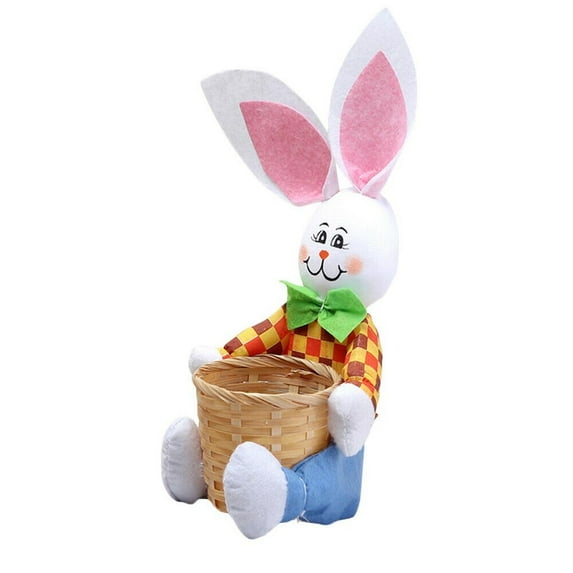 Zmeidao Easter Bunny Baskets Decor, Easter Bunny Decor Candy Storage Basket, Cute Easter Eggs Container Bunny Candy Holder for Easter Decorations