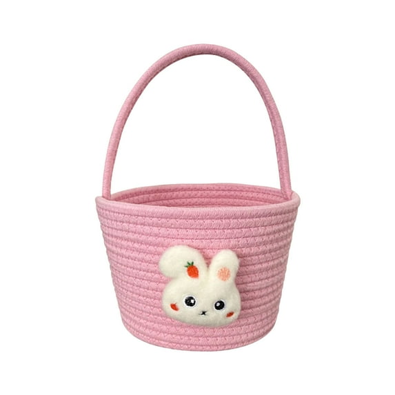 Zmeidao Easter Bunny Baskets Egg Hunt Baskets for Kids Rabbit Bucket Toy Baskets with Handle Easter Gifts for Easter Stuffer Hunt Candy Gifts Toy Storage Party Supplies