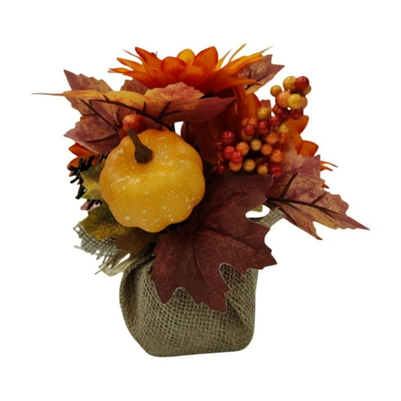 Zmeidao Fall Flowers Centerpieces for Tables, Artificial Fall Flowers with Burlap Base for Autumn Harvest Home Farmhouse Office Kitchen Indoor Outdoor Table Decoration