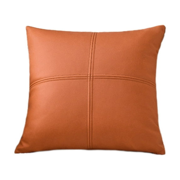 Zmeidao Faux Leather Throw Pillow Cover 17.71x17.71in Outdoor Modern Farmhouse Solid Decorative Pillow Covers for Room Couch Living Bedroom Bed Sofa