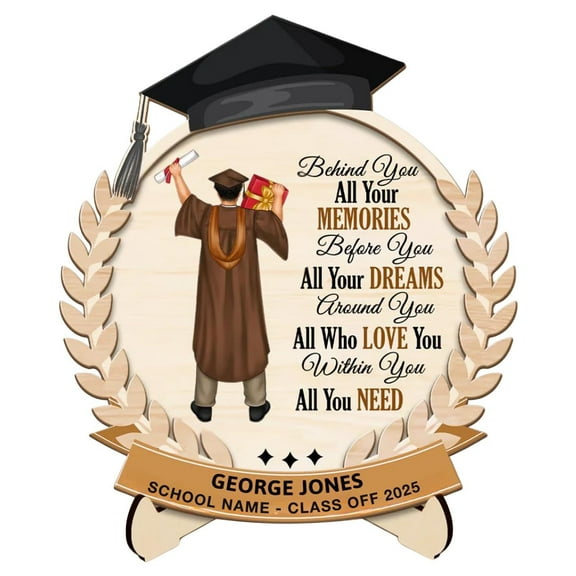 Zmeidao Graduation Decorations, Class of 2025 Inspirational Plaque Wood Sign Desk Decor, Graduation Gifts