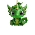 thumbnail image 1 of Zmeidao Green Dragon Christmas Hanging Ornaments for Christmas Tree, Cute Cartoon Dragon Acrylic Xmas Tree Ornament Decoration, Car Pendant Holiday Party Decorations, 1 of 3