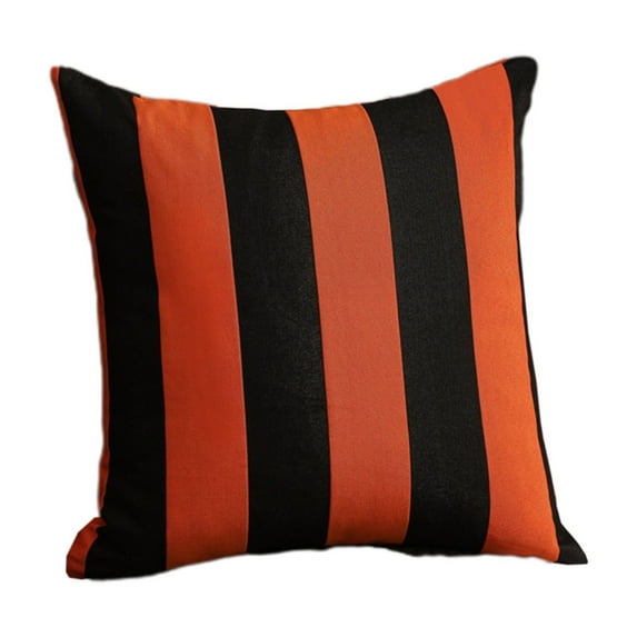 Zmeidao Halloween Throw Pillow Covers 17.71×17.71inch Orange and Black Decorative Farmhouse Fall Plaid Square Couch Pillow Covers for Sofa Couch Patio Outdoor
