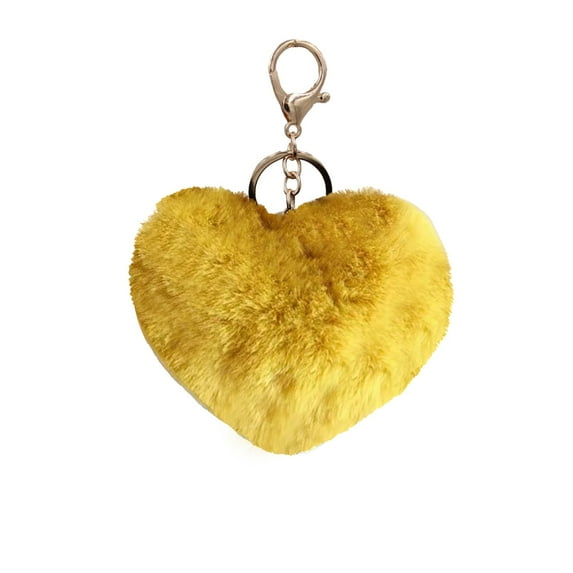 Zmeidao Heart Plush Keychain, Fluffy Keyring Hanging Pendants Cute Accessories for Backpacks Purse Car Key