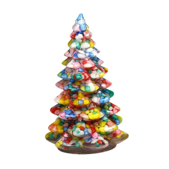 Zmeidao Holiday Christmas Tree Figurine, Resin Christmas Tree Decoration for Fireplace Tabletop Centerpiece