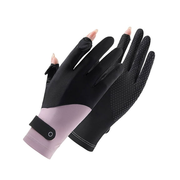 Zmeidao Ice Silk Sun Gloves for Women, UV Protection, Non Slip Full Finger Gloves for Driving Cycling Hiking Golfing Riding