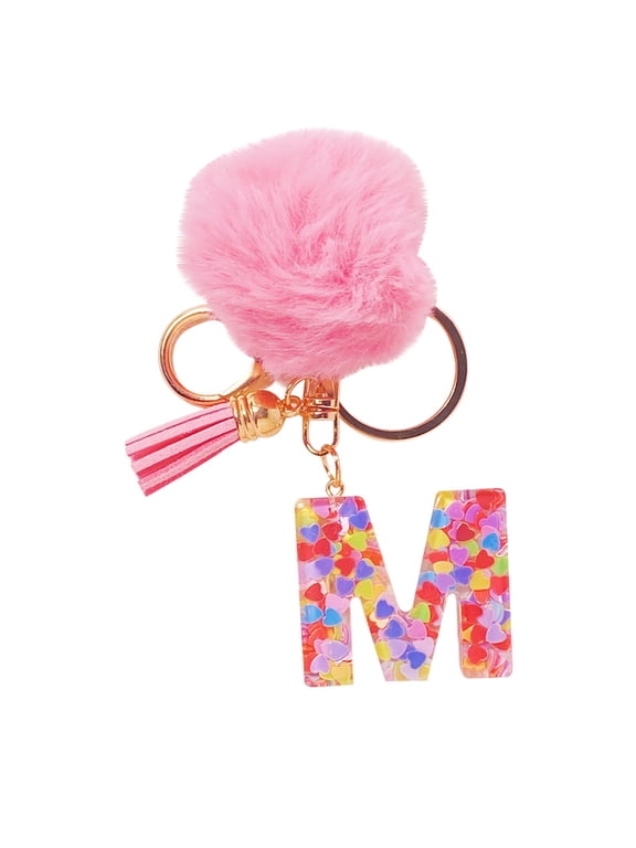 Zmeidao Initial Letter Keychains for Women, Handbag Pendant Alphabet Key Ring with Tassel