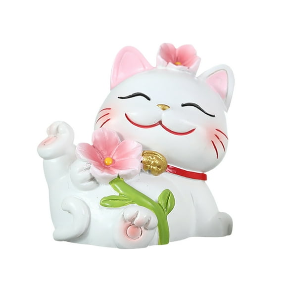 Zmeidao Lucky Fortune Cat Figurines, Desk Ornament for Home Decor, Gifts for Mom