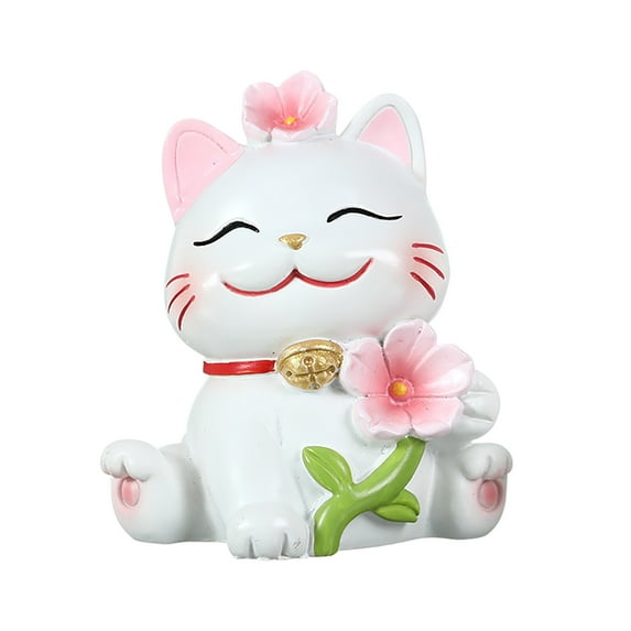 Zmeidao Lucky Fortune Cat Figurines, Desk Ornament for Home Decor, Gifts for Mom