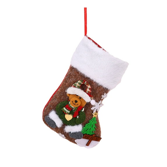 Zmeidao Mini Christmas Stockings Bulk, Christmas Stockings Santa Claus Snowman Reindeer Bear Candy Xmas Hanging Stockings for Christmas Tree Ornament Decorations Gift Holder 12.2"