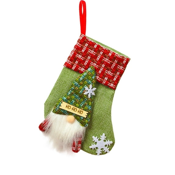 Zmeidao Mini Christmas Stockings Bulk, Mini Xmas Stockings Decorative Socks Candy for Xmas Tree Fireplace Family Pet Party Favors Gift 7.87in