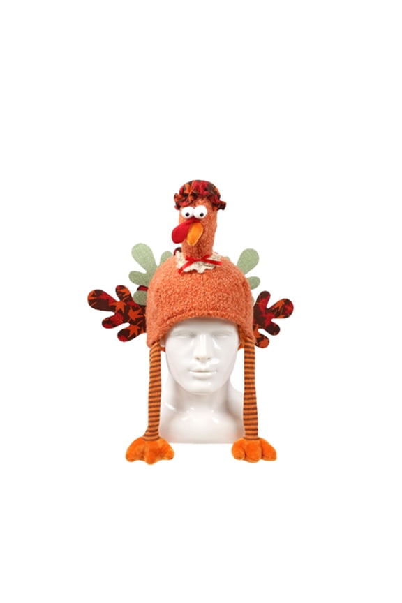 Plush Turkey Hat, Thanksgiving Turkey Hat, Funny Turkey Headwear for Thanksgiving Night Event, Dress-up Party, Thanksgiving Decor