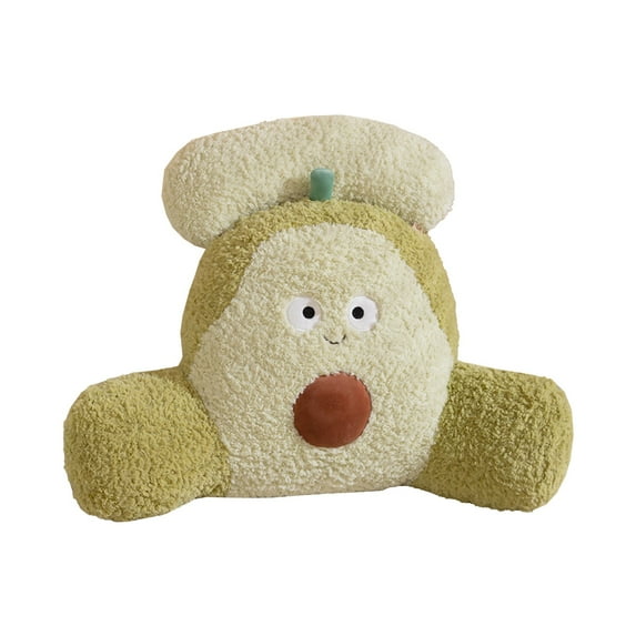 Zmeidao Reading Pillow Fluffy Back Rest Pillow for Bed Sitting Up Adults Kids Shaggy Sit Up Back Support Cushion with Arms Couch Chair Home Decoration