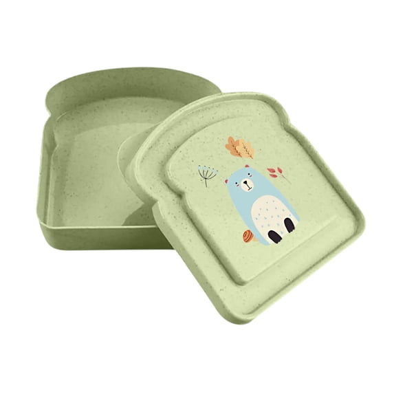 Zmeidao Sandwich Containers for Lunch Boxes, Toast Shape Food Storage Sandwich Container with Lid for Adults, Microwave & Dishwasher Safe, Office, Camping
