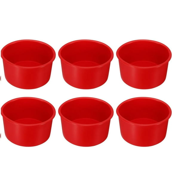 Zmeidao Silicone Round Cake Pans Set of 6, Non-stick Baking Pans, Cake Molds for Layer Cake, Mini Cake Pizza, Cheese Cake, Chocolate Cake, 4 Inch