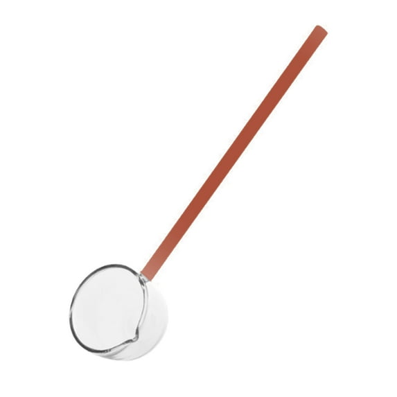 Zmeidao Small Glass Gravy Ladle with Pour Spout, Appetizers Scoop Long Handle Punch Bowl Spoon Serving Spoons for Sauce & Salad Dressing
