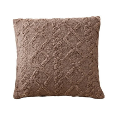 Zmeidao Soft Plush Throw Pillow Geometric Pattern Decorative Throw Pillow Square Warm Cushion for Sofa Bedroom Home Accent Decor, 17.71x17.71in