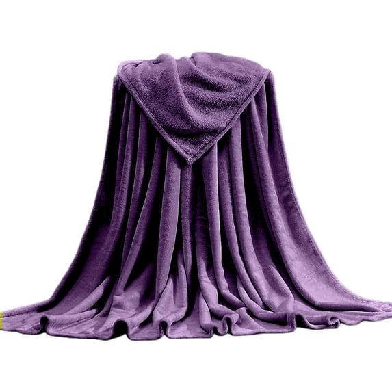 Zmeidao Solid Color Flannel Coral Blanket, Soft Fluffy Throw Blanket for Couch/Bed Sofa, Warm and Cozy for All Seasons, 27.56x19.68inch