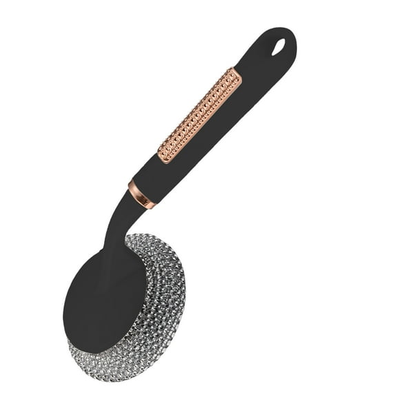 Zmeidao Steel Wool Scrubber with Long Handle, Pan Cleaner Scrubber for Dishes, Cast Iron, Pots, Pans, Grills and Sinks