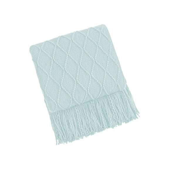 Zmeidao Throw Blanket for Couch, Soft Cozy Knit Blanket with Tassel, Decorative Blankets, Farmhouse Warm Woven Blanket for Men and Women, 70.86x50in