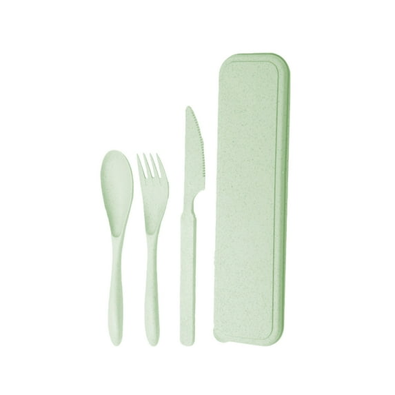 Zmeidao Travel Utensil Set with Case, Wheat Straw Cutlery, Reusable Portable Knife Fork Spoons Tableware for Travel Picnic Camping or Daily Use