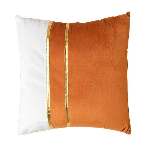 Zmeidao Velvet Decorative Throw Pillow Covers, Soft Cushion Covers Cases with Gold Leather for Sofa Bedroom Livingroom Car, 17.71x17.71 in