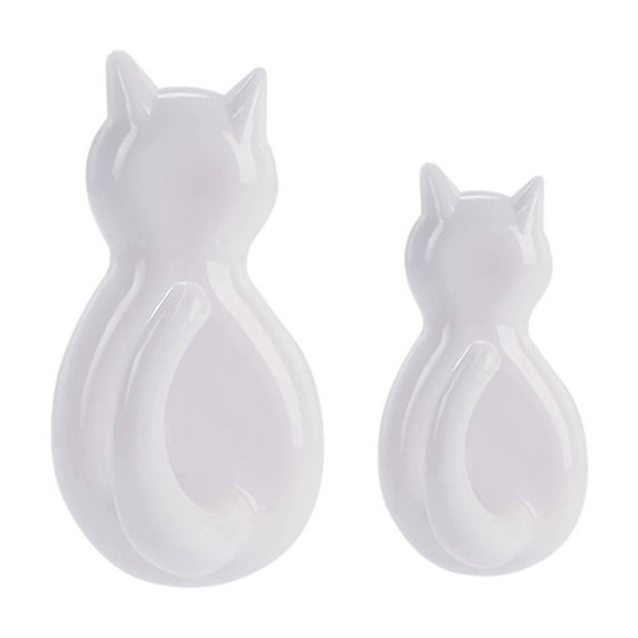 Zmeidao Wall Hooks Cat Shaped, Cute Wall Sticker Wall Door Hanger for Hanging Jackets Clothes Hats Towel Purses Keys