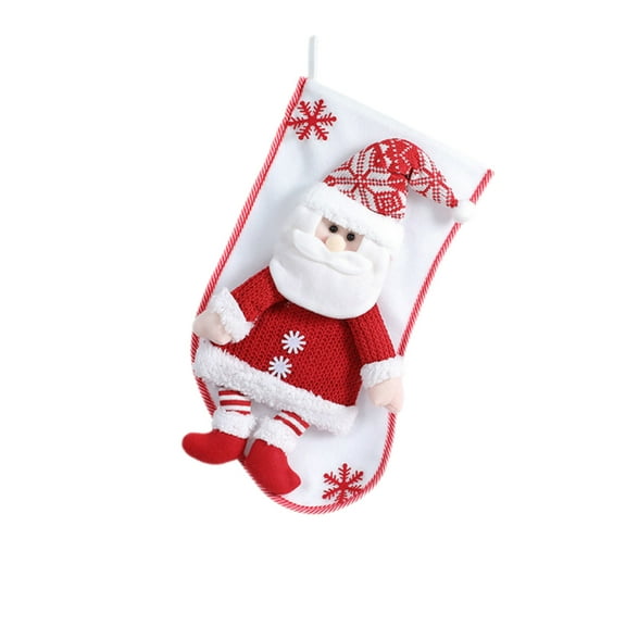 Zmeidao Xmas Stockings, Christmas Stocking with Christmas Snowman Santa Claus for Family Holiday Christmas Party Fireplace Home Decorations Gift & Candy Pouch Bag Ornaments