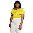 thumbnail image 1 of Zmena Inc Frills And Thrills Yellow Bodysuit Large, 1 of 5