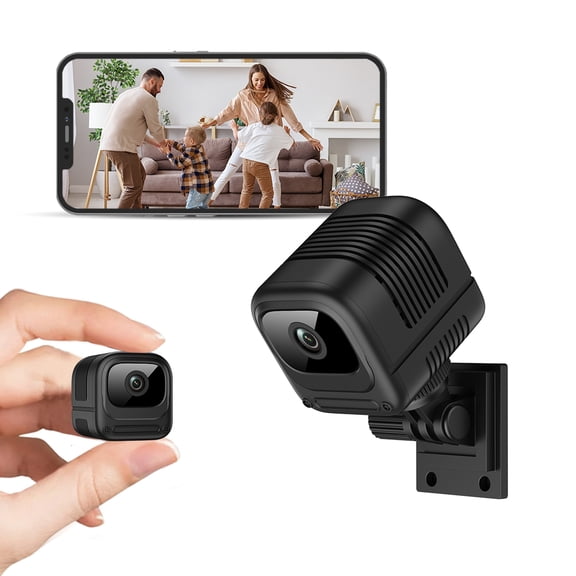 Zmisner Wireless Small Security Camera Indoor, Security Cam 1080P HD, Night Vision, Motion Detect, Instant Alert, Long Standby Battery Camera for Home, Office, Apartment&Travel(Black)