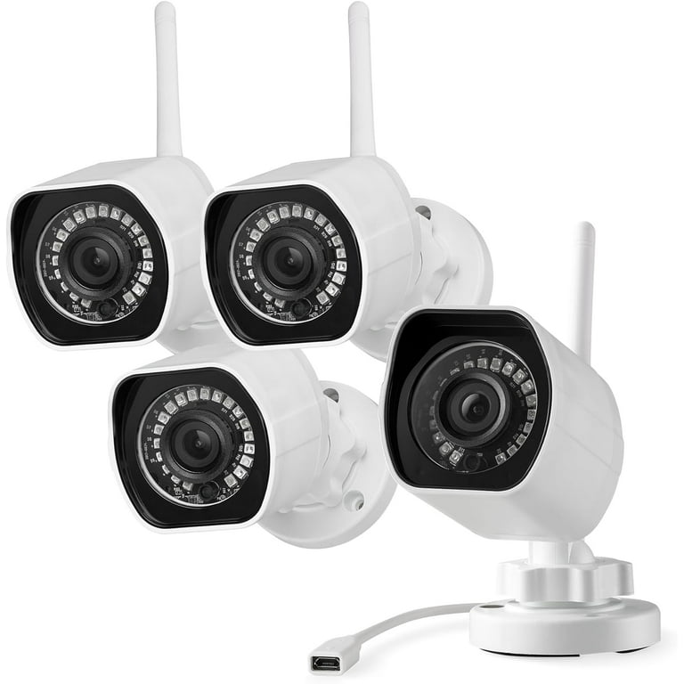 Zmodo 1080p Full HD Wireless Indoor Outdoor Security Camera System 4 Pack with Night Vision Alexa Compatible Walmart