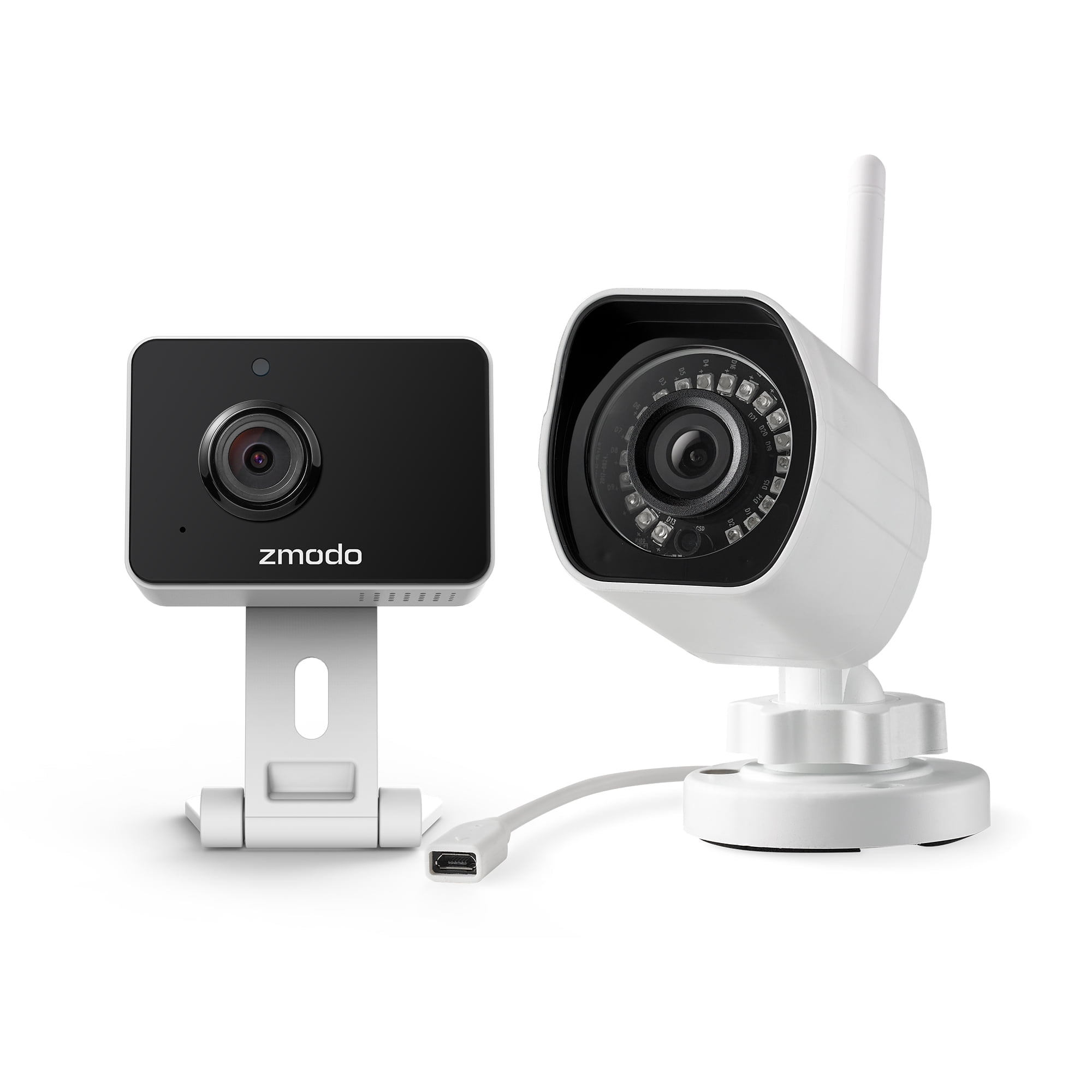Zmodo Indoor/Outdoor Camera 2 Pack, 1080P Wireless Home Security Cameras with Motion Detection, 2-Way Audio, Night Vision