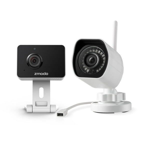 Zmodo Indoor/Outdoor Camera 2 Pack, 1080P Wireless Home Security Cameras with Motion Detection, 2-Way Audio, Night Vision