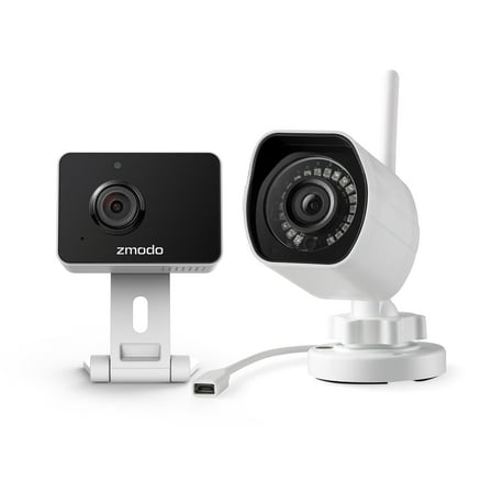 Zmodo Indoor/Outdoor Camera 2 Pack, 1080P Wireless Home Security Cameras with Motion Detection, 2-Way Audio, Night Vision