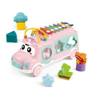 Zmoom Zmoom Baby Toy 12-18 Months Music Bus Xylophone for Kids Toy, Musical Toys for Toddlers with Building Blocks