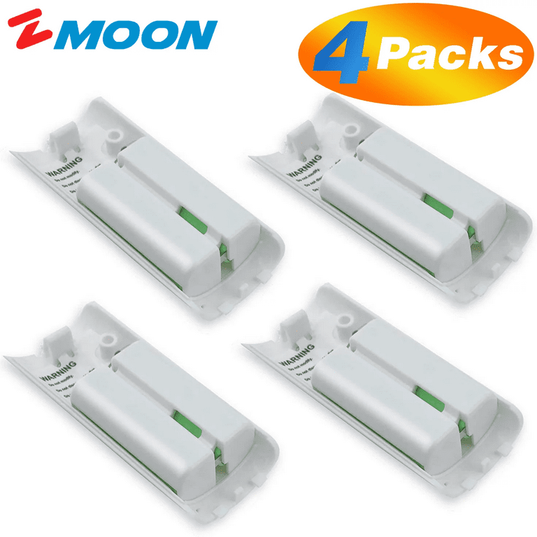 Zmoon 4-Pack Rechargeable Battery Packs for Wii and Wii U Remote