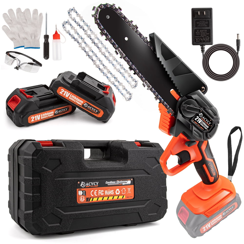 Zmoon 6 Inch Mini Chainsaw, Portable Electric Cordless Chainsaw with 2
