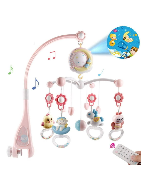 Zmoon Baby Musical Crib Mobile with Music and Lights, Baby Mobile for Crib with Remote Control Star Projection Music Box, Baby Crib Toys for Boys Girls