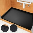Zmoon Under Sink Mat, 34" x 22" Under Sink Liner Mat with Drain Hole