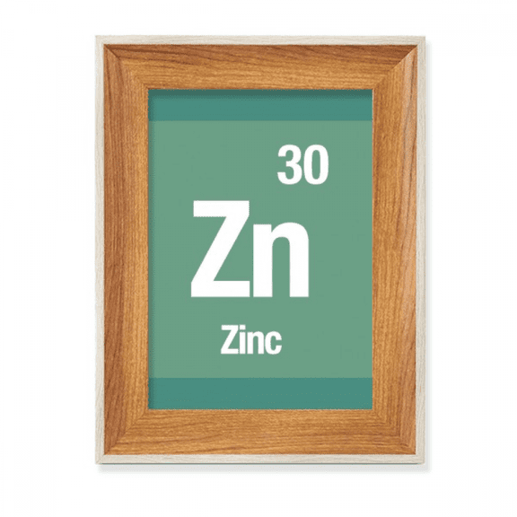 Zn Zinc Checal Element Science Desktop Wooden Photo Frame Display Picture Art Painting Multiple Sets