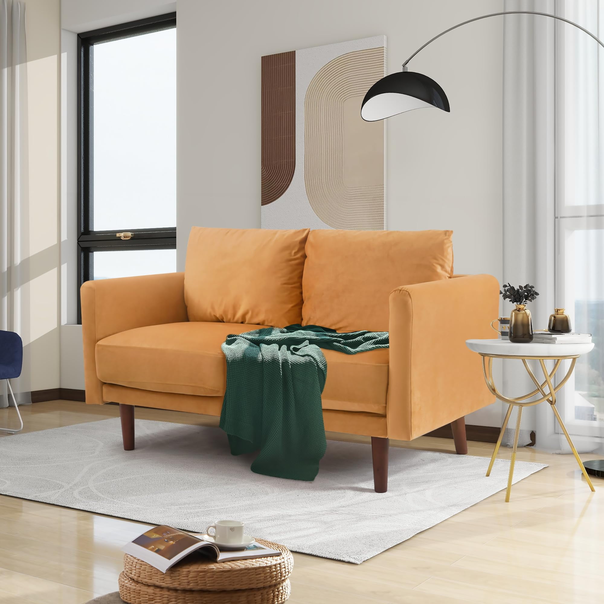 Znerfarg 56'' Squre Arms Loveseat, Thickened Sofa Seat Cushion for More Comfort,32.9'' H X 56'' W X 29.9'' D