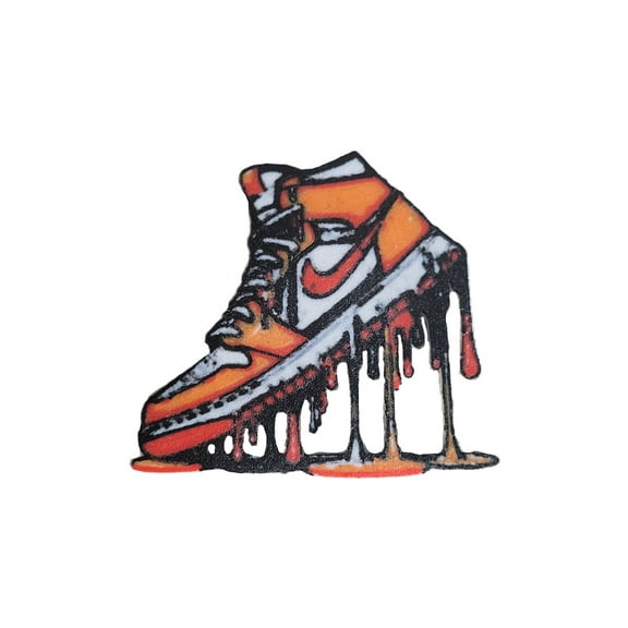 Znet3D Drip Jordan Sneaker Magnet, Bold Streetwear-Inspired, Decorative Magnet for Refrigerator, Locker Room or Office. Vibrant High-Top Jordan Nike Shoe Illustration
