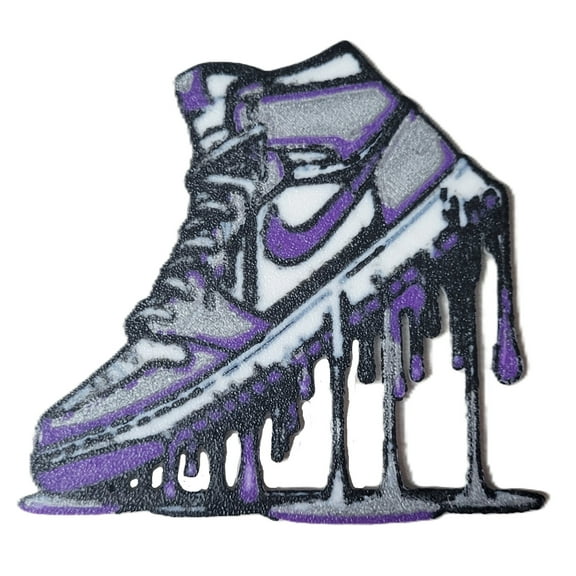 Znet3D Drip Jordan Sneaker Magnet, Bold Streetwear-Inspired, Decorative Magnet for Refrigerator, Locker Room or Office. Vibrant High-Top Jordan Nike Shoe Illustration