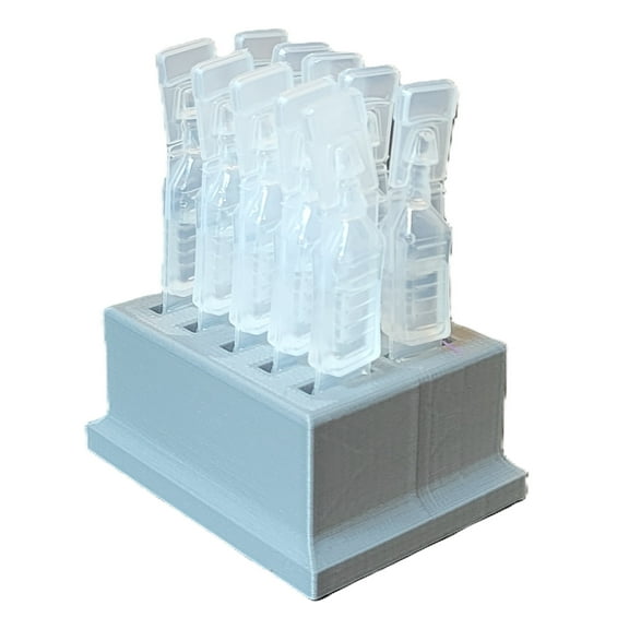 Znet3D Eye Drop Vials Holder  Storage - Single-Use Disposable Eye Drop Vials - Holds 10 Vials - Perfect to store a full package of 10 medicated vials