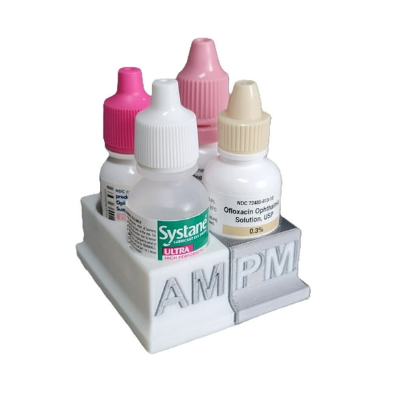 Znet3D Eye Drops Bottle Organizer  Tracker – AM/PM 4-Slot