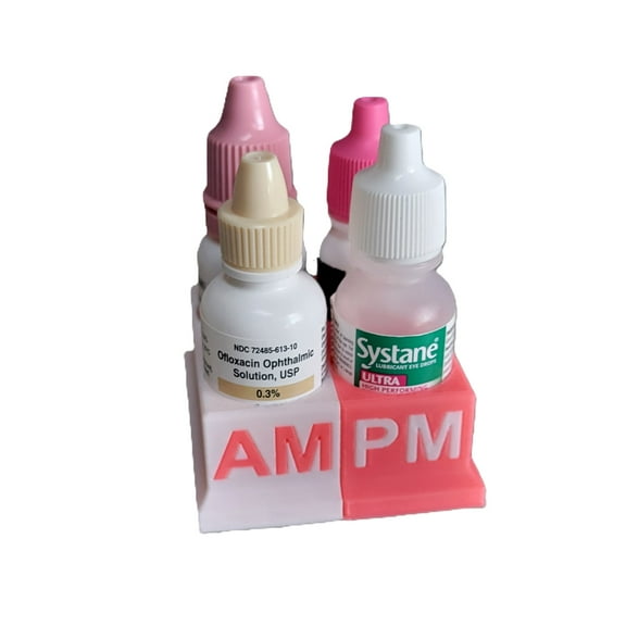 Znet3D Eye Drops Bottle Organizer  Tracker – AM/PM 4-Slot