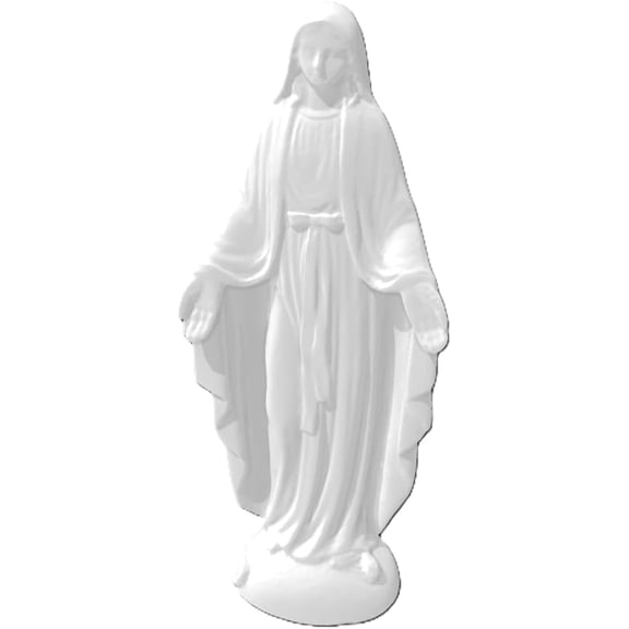 Znet3D Virgin Mary Statue Our Lady Blessed Mother Figurine with Open Arms Made in USA White PLA Plastic Mary Sculpture Catholic Home Dcor 5.5 Inch Tall (White)