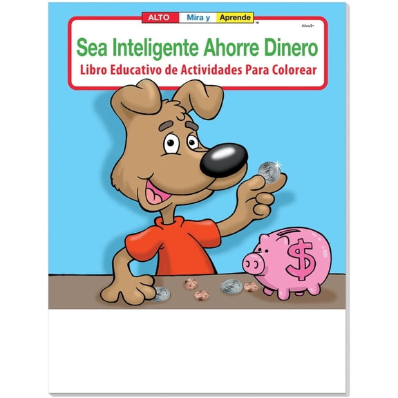 ZoCo: 25 Pack - Be Smart, Save Money Kid's Coloring & Activity Books - Spanish Version (en Español)