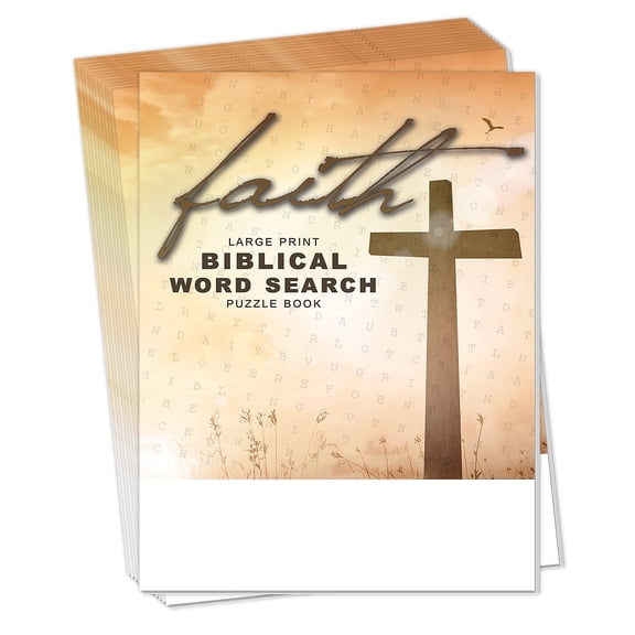 ZoCo Bible Word Search Puzzle Books Bulk Pack 25 Large Print Faith-Based Puzzle Books, Biblical Word Search Activity Books with Answer Keys for Seniors, Church Groups, Ministries & Assisted Living